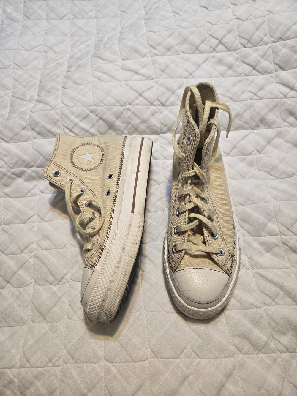 Converse Chuck Taylor High Top Sneakers in Beige